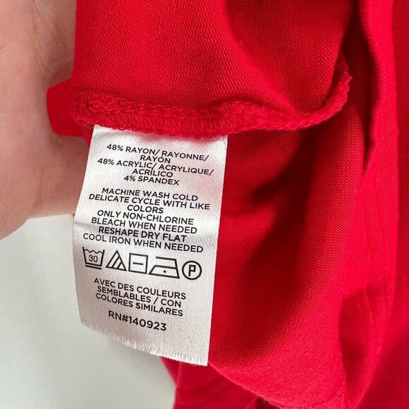 Lou & Grey Red Collared Split Neck Sleeveless Pullover Casual Top Size Medium - Picture 7 of 10